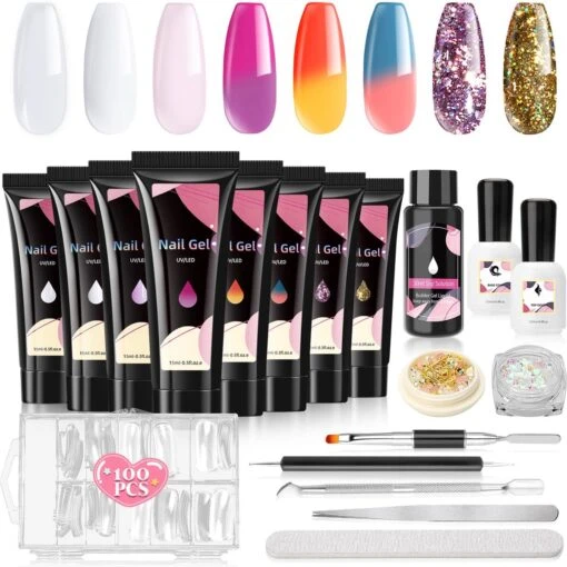 Merkloos Nepnagels - Polygel Set - 8 Kleuren - Nagels Set - Polygel Starter Set - Nagelverlenging Gel Kit - Voor Beginners - Voor DIY Salon Art Nagels -Bekende Cosmetica Winkel 1200x1200 302