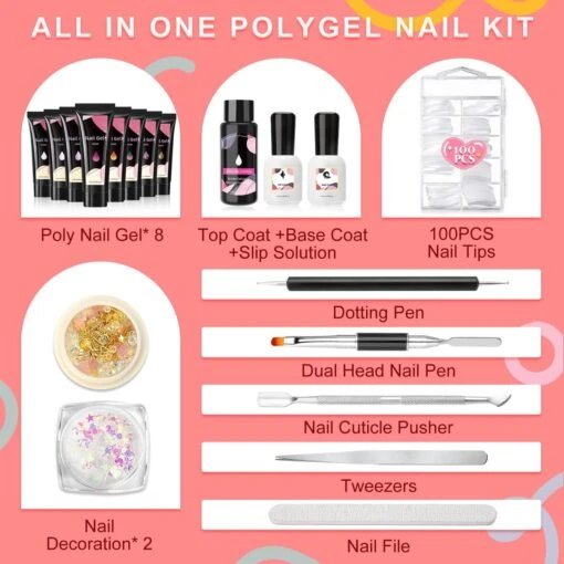 Merkloos Nepnagels - Polygel Set - 8 Kleuren - Nagels Set - Polygel Starter Set - Nagelverlenging Gel Kit - Voor Beginners - Voor DIY Salon Art Nagels -Bekende Cosmetica Winkel 1200x1200 303