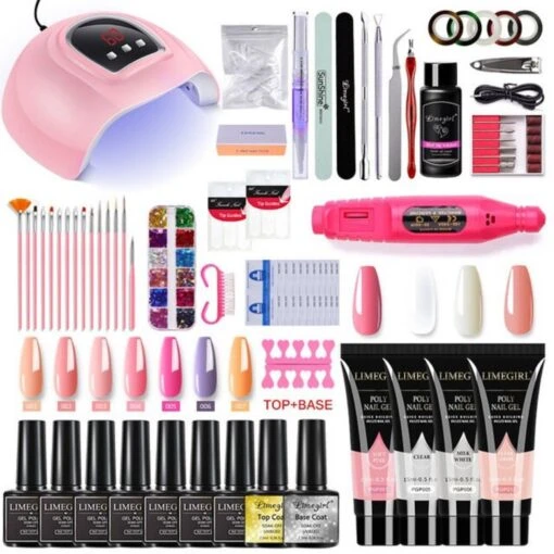 Gellak Starterpack – Gellak – Gelnagel Set – UV Lamp – LED – Manicure Set – Nail Art - Nagellamp – Nagelboor – Nageldroger – Nagellak – Incl. 100 Nageltips & Lijm – 20 Kleuren Gel Polish – L-ZH159-1 -Bekende Cosmetica Winkel 1200x1200 359