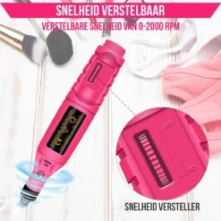 Royala - Manicure & Pedicure Set Elektrische Nagelvijl Nagelfrees - Nail Drill - Geschikt Voor Natuurlijke Nagels - Nepnagels - Gellak - Gelnagels - Acrylnagels - 6 Opzetstukken - Rood -Bekende Cosmetica Winkel 1200x1200 390