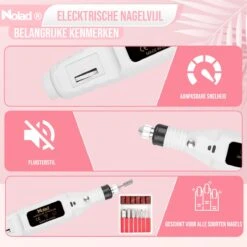 Nolad® Elektrische Nagelvijl - Nagelvijlen - Nagelaccessoires - Wit -Bekende Cosmetica Winkel 1200x1200 423