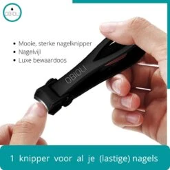 Obioli ™ Nagelknipper Set - Luxe Cadeau Doos Voor Mannen En Vrouwen - Nageltang - Nagelschaar - Kalknagels - Teennagel - Met Nagelvijl - Zwart - Groot - Gift Box -Bekende Cosmetica Winkel 1200x1200 435