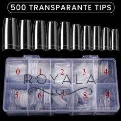 Royala Nagel Tips French 500 Stuks + 2x 10 Gram Nagellijm + 2x Nagelvijl 100/180 Grit - Kunstnagel Set - NepNagels Tips - Transparant / Clear / Helder - Acryl En Gel In Tipbox -Bekende Cosmetica Winkel 1200x1200 471