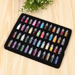 48 Potjes Glitter / Decoratie Voor Nail Art / Knutselen - Sparkolia Glitters Nagel Decoratie Set- 3D Nail Art Voor Gellak, Acryl Of Nagellak - Glitter, Poeder, Holografisch, Vlokken, Pailletten, Shimmer, Rhinestone - Verschillende Kleuren -Bekende Cosmetica Winkel 1200x1200 532