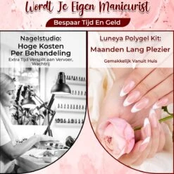 Luneya Polygel Kit - Black Pink Edition - 6 Kleuren - Polygel Nagels Starterspakket - Tasje - Incl. UV LED Lamp -Bekende Cosmetica Winkel 1200x1200 734