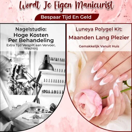 Luneya Polygel Kit - Black Pink Edition - 6 Kleuren - Polygel Nagels Starterspakket - Tasje - Incl. UV LED Lamp -Bekende Cosmetica Winkel 1200x1200 734