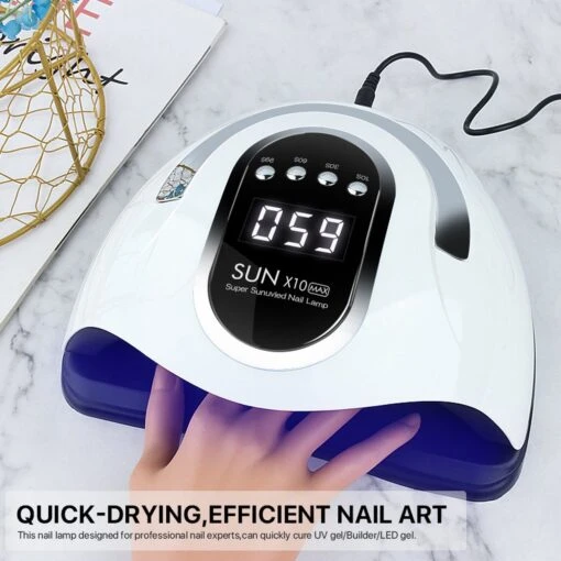 2022 Nageldroger - 280W/66 LEDs - Nagellamp - Nieuw Nageldroger - Wit/Zwart - Manicure/Pedicure Handen En Voeten - Gellak - Gelnagels - Acrylnagels - Top Coat - Matte Top Coat - Led Nagellamp - Uv Nagellamp - Nagels - Nagellak Droger - Tafellamp -Bekende Cosmetica Winkel 1200x1200 750