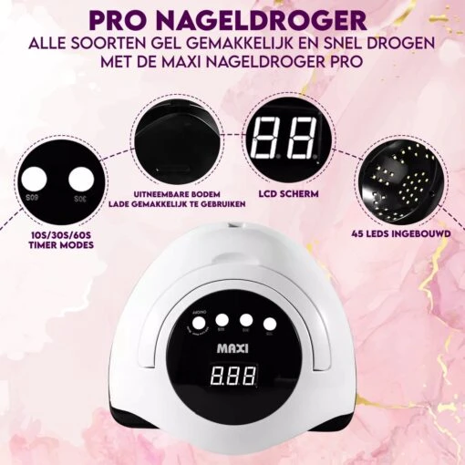 Maxi Nageldroger Pro - 168W - Uv Lamp - Nageldroger Lamp - Nageldroger Voor Gelnagels - Geschikt Voor Elke Nagel Gellak -Bekende Cosmetica Winkel 1200x1200 786