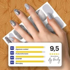 By Emily - Nagel Wrap - White Marble | 16 Stickers | Nail Wrap | Nail Art | Trendy | Design | Nagellakvrij | Eenvoudig | Nagel Wrap | Nagel Stickers | Folie | Zelfklevend | Sjablonen -Bekende Cosmetica Winkel 1200x1200 917