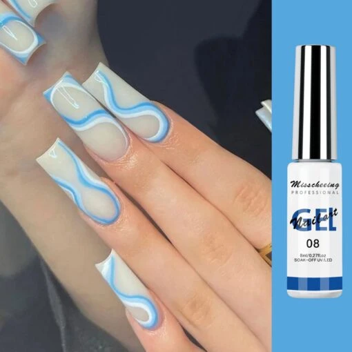 Nail Art Gel - Fine Liner Gel - 12 Stuks - UV/LED Gel - Gellak - Nagel Gellak - UV/LED Lamp - UV/LED Nageldroger - Gelnagels - Nepnagels - Acrylnagels - Tekenpenseel Nagels - Professioneel - Hoge Kwaliteit -Bekende Cosmetica Winkel 1200x1200 93