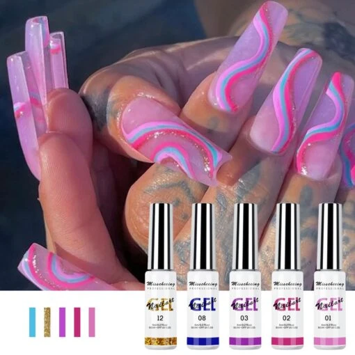 Nail Art Gel - Fine Liner Gel - 12 Stuks - UV/LED Gel - Gellak - Nagel Gellak - UV/LED Lamp - UV/LED Nageldroger - Gelnagels - Nepnagels - Acrylnagels - Tekenpenseel Nagels - Professioneel - Hoge Kwaliteit -Bekende Cosmetica Winkel 1200x1200 95