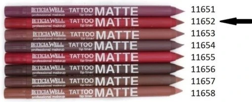 Leticia Well – Matte Tattoo Lippotlood / Lipliner – Rood / Hot Red - Nummer 11652 - 1 Stuks -Bekende Cosmetica Winkel