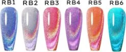 Rainbow Cateye Gellak RB06 - Gellak 7,3ml - Nailart - Nagelversiering - Nagelverzorging - Nagelstyliste - Glitters - Cateye Nagels -Bekende Cosmetica Winkel 1200x502