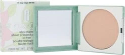 Clinique Stay-Matte Sheer Pressed Powder - 03 Stay Beige - 7,6 G -Bekende Cosmetica Winkel 1200x533