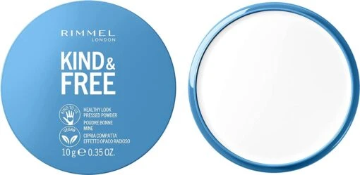 Rimmel London KIND & FREE Vegan Pressed Powder Gezichtspoeder 01 Translucent -Bekende Cosmetica Winkel