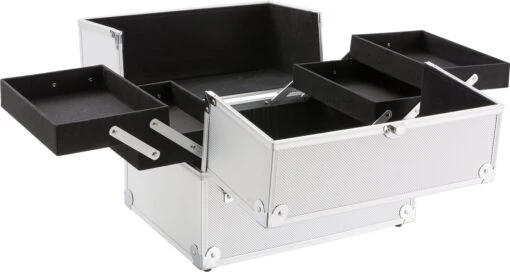 AREBOS Cosmetica Koffer - Beauty Case - Cosmetica Trolley - 15 L - Zilber -Bekende Cosmetica Winkel 1200x641 1