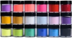 Acrylpoeders Set | 18 Stuks | 108 G Totaal Poeders | Acrylnagels | Nail Art | Acryl Kleuren | Acrylpigment | Poeder Voor Nepnagels | Nagelpoeder | Nagelstad -Bekende Cosmetica Winkel 1200x643