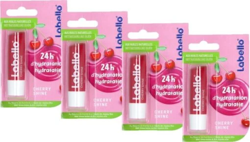 Labello Cherry Shine Lippenbalsem - 4 Balsems -Bekende Cosmetica Winkel