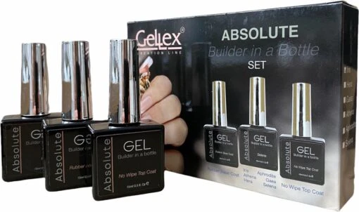 Gellex- SET Absolute Builder Gel In A Bottle "Gaea" 15ml - Starterspakket 3x15ml - Gel Nagellak Set- Gel Nagels -Bekende Cosmetica Winkel 1200x711 2