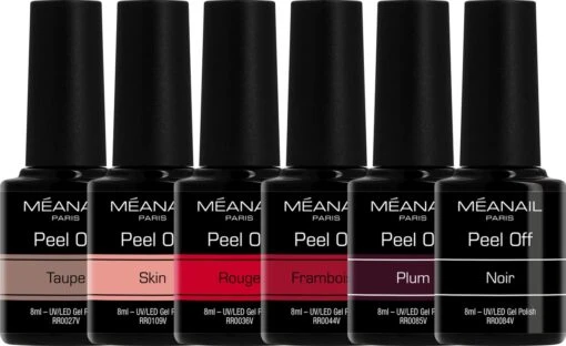 Méanail - Gellak - Peel Off - Elegance - Gel Nagellak - 6 X 8ml -Bekende Cosmetica Winkel