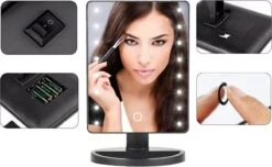 Make-Up Spiegel - LED Verlichting - Zwart - Cosmetica Spiegel - Scheerspiegel -Bekende Cosmetica Winkel 1200x739 4