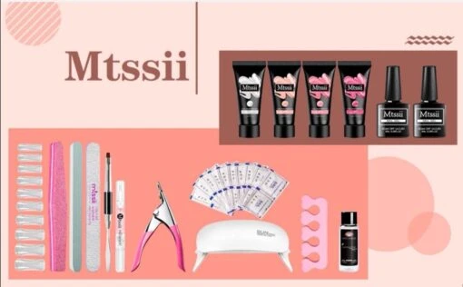 Merkloos Mtssii - POLYGEL Kit - 4 Kleuren Polygel 30ML - Roze En Wit - Starterkit - Manicure Set- Gellak - UV Lamp - Polygel Nagels Starterspakket - Nepnagels - -Bekende Cosmetica Winkel