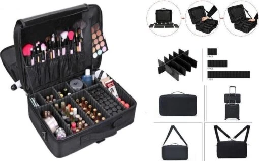 Visagie Kappers Koffer - Make Up Cosmetica Tas - Beauty Case - Groot 41 X 31 X 14 Cm -Bekende Cosmetica Winkel 1200x745 1