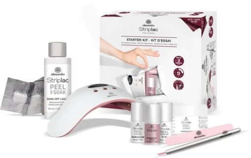 Alessandro Striplac Starterkit - Gelnagellak Set Met LED Lamp - Inclusief Kleurlak Roze - Gellak Starterspakket 9 Pcs -Bekende Cosmetica Winkel