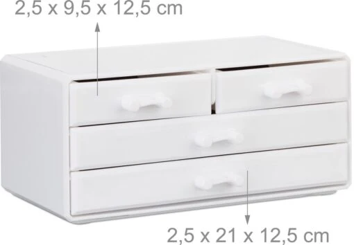 Relaxdays Make-up Organizer - Tweedelig - Cosmetica Opbergdoos - Wit -Bekende Cosmetica Winkel 1200x834 3