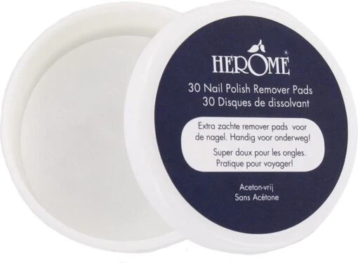 Herome Combi-Pack Caring Nail Polish Remover Duo - 1x Nagellakremover 120ml & 1x Caring Nail Polish Remover Pads 30 -Bekende Cosmetica Winkel 1200x879 1