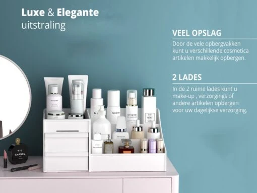 Make-Up Organizer - Cosmetica - Opbergdoos - Wit - Nagellak - Creme - Sieraden - Pennenbakje - Bureau - Organizers - Make Up -Bekende Cosmetica Winkel 1200x901 11