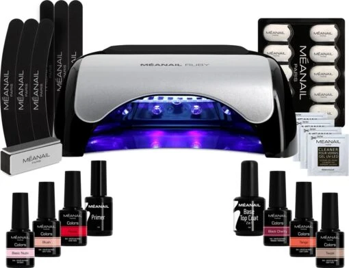 Méanail - Gellak - Kit Ruby - Gellak Starterspakket - Led Lamp 48w - Gelnagellak -Bekende Cosmetica Winkel