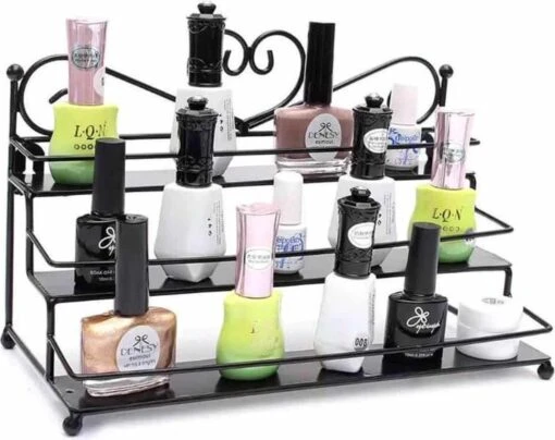 Confibel Nagellak Organizer - Nagellak Flesjes Houder - Essentiële Oliën Organizer - Rek Voor Flesjes - Wanddecoratie - Zwart -Bekende Cosmetica Winkel 1200x951 4