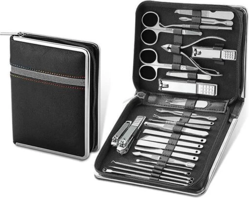 NCPS Professionele Manicure Set / Pedicure Set | 26-Delig | Opbergetui | Reisset | Nagelschaar | Nagelknipper | Nagelverzorging | Voor Mannen En Vrouwen | Zwart -Bekende Cosmetica Winkel 1200x955 1