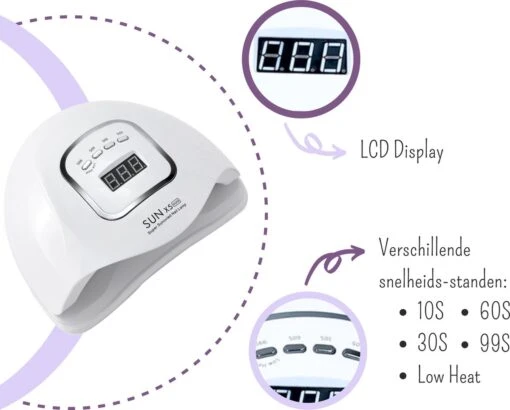 Merkloos Daniqqi - 80 Watt UV LED Lamp Nagels - 45 Leds Nagellamp - Wit -Bekende Cosmetica Winkel