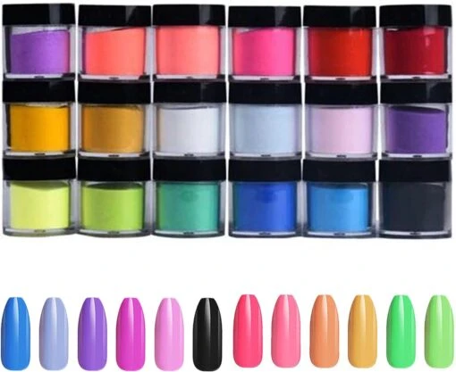 Acrylpoeders Set | 18 Stuks | 108 G Totaal Poeders | Acrylnagels | Nail Art | Acryl Kleuren | Acrylpigment | Poeder Voor Nepnagels | Nagelpoeder | Nagelstad -Bekende Cosmetica Winkel