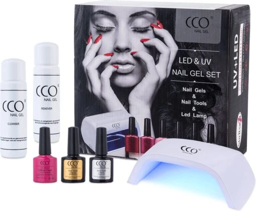 CCO Gellak Starterspakket - Gel Nagellak - Basis Met 18Watt Led Lamp - 1 Kleur CCO Rose Bud 40511 -Bekende Cosmetica Winkel