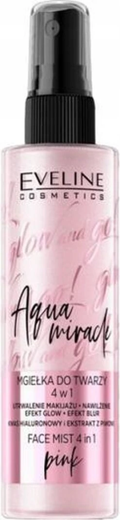 Eveline Cosmetics Glow And Go Aqua Miracle Face Mist 4in1 Pink 110ml. -Bekende Cosmetica Winkel 277x1200 1