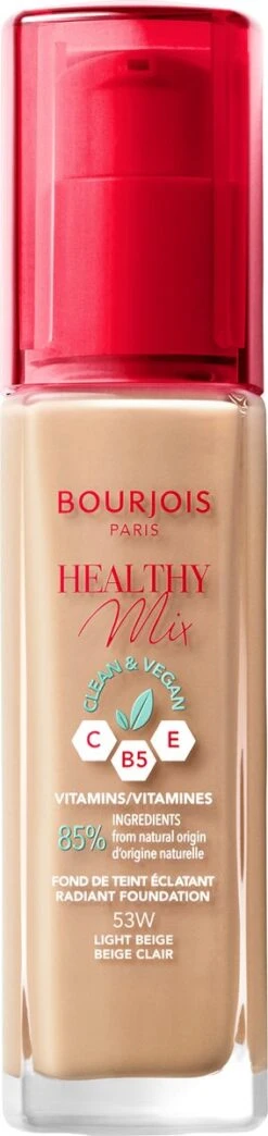 Bourjois Healthy Mix Clean Vegan Foundation 053 Light Beige -Bekende Cosmetica Winkel 284x1200