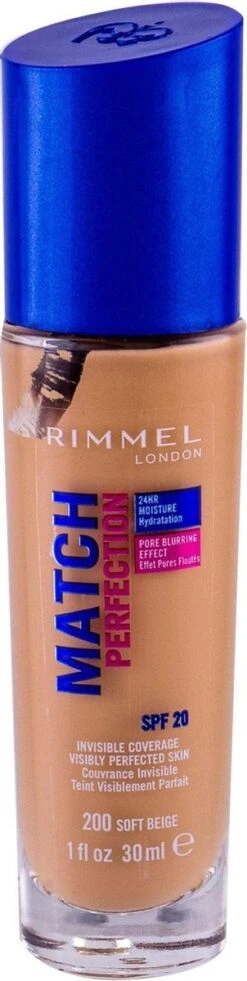 Rimmel London Match Perfection Foundation - 200 Soft Beige - Beige -Bekende Cosmetica Winkel 302x1200 1