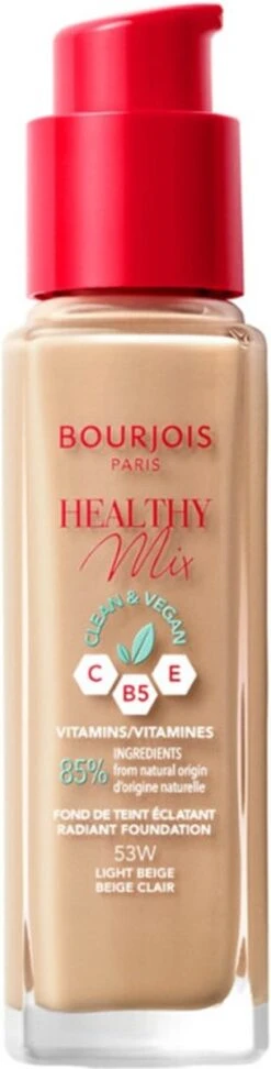 Bourjois Healthy Mix Clean Vegan Foundation 053 Light Beige -Bekende Cosmetica Winkel 305x1200