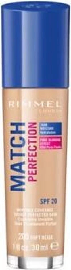 Rimmel London Match Perfection Foundation - 200 Soft Beige - Beige -Bekende Cosmetica Winkel 318x1200 1