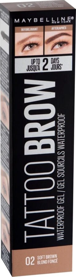 Maybelline Tattoo Brow Waterproof Wenkbrauwgel - 02 Soft Brown -Bekende Cosmetica Winkel 331x1200 7