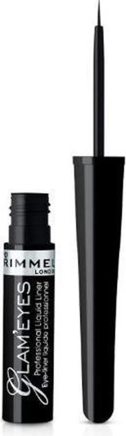 Rimmel London Glam'Eyes Professional Liquid Eyeliner - 001 Black Glamour -Bekende Cosmetica Winkel 348x1200 5