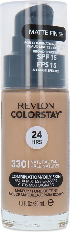 Revlon Colorstay Foundation With Pump - 330 Natural Tan (Oily Skin) -Bekende Cosmetica Winkel 365x1200