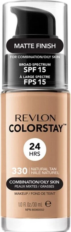 Revlon Colorstay Foundation With Pump - 330 Natural Tan (Oily Skin) -Bekende Cosmetica Winkel 367x1200 1