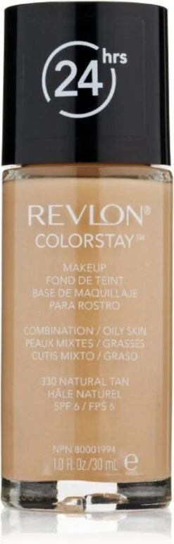 Revlon Colorstay Foundation With Pump - 330 Natural Tan (Oily Skin) -Bekende Cosmetica Winkel 384x1200