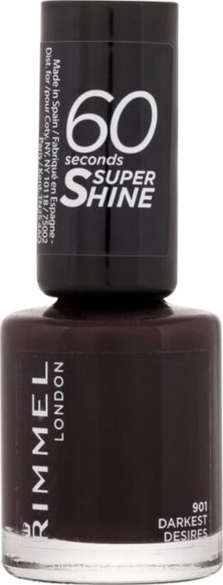 Rimmel London 60 Seconds SuperShine Nagellak - 901 Darkest Desires -Bekende Cosmetica Winkel 458x1200