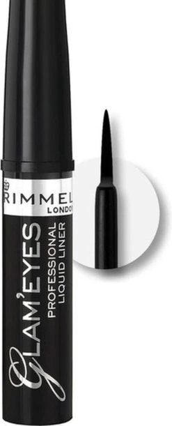 Rimmel London Glam'Eyes Professional Liquid Eyeliner - 001 Black Glamour -Bekende Cosmetica Winkel 485x1200 5