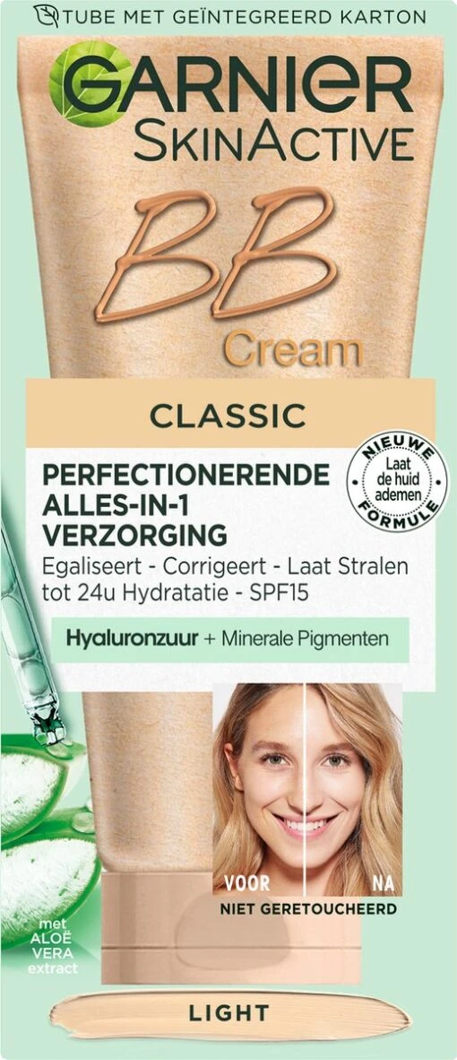 Garnier SkinActive - BB Cream Classic Light 5-in-1 Dagverzorging - 50ml - Getinte Dagcrème -Bekende Cosmetica Winkel 518x1200 1